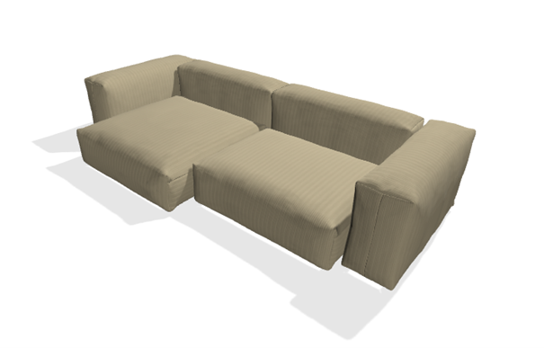 Zweisitzer Large-Medium - Cord Velours Khaki - sofort lieferbar