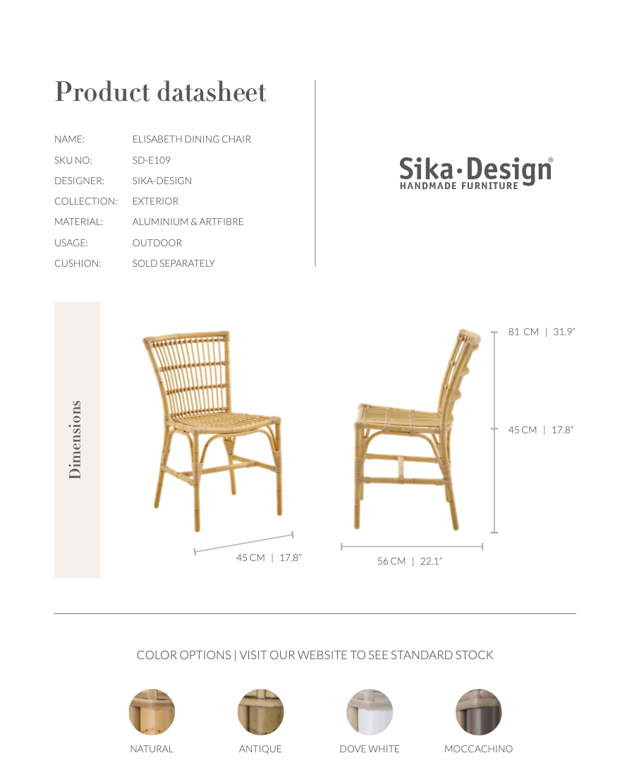 Sika-Design - Outdoor Stuhl - ELISABETH