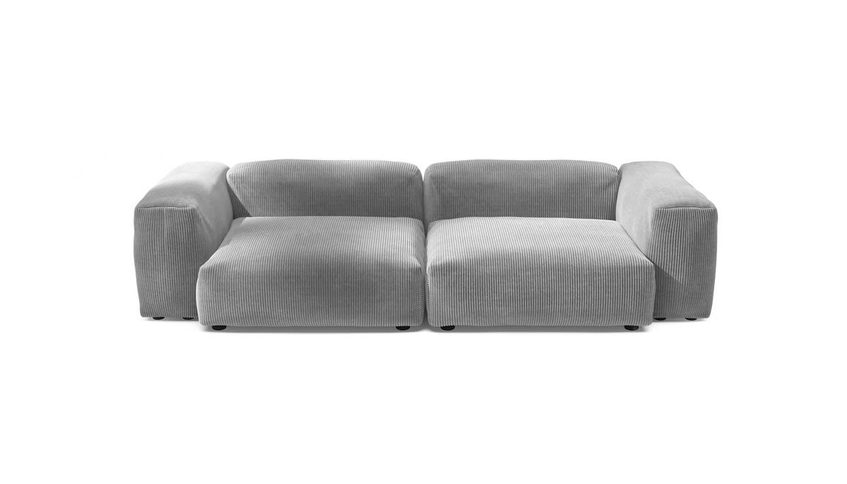 Sofa Set 02 Large - Cord Velour - light grey