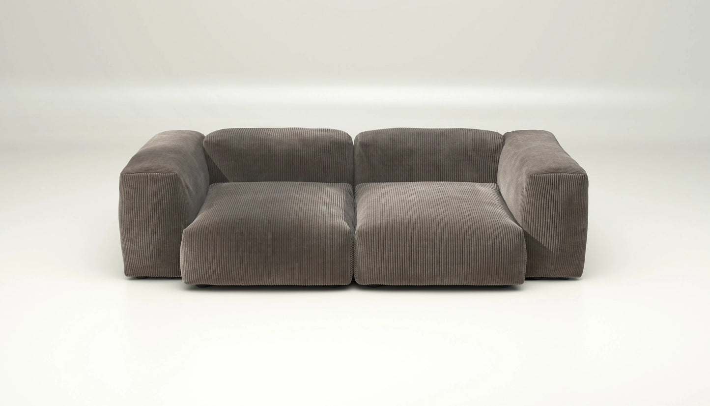 Sofa Set 02 Medium - Cord Velour - Mocha - sofort lieferbar