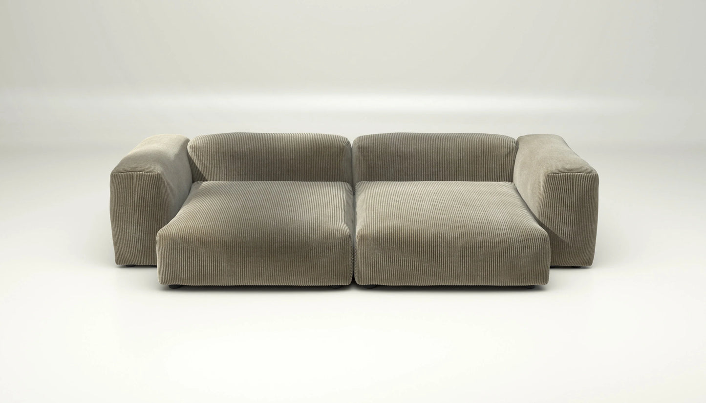 Sofa Set 02 XLarge - Cord Velour - Khaki