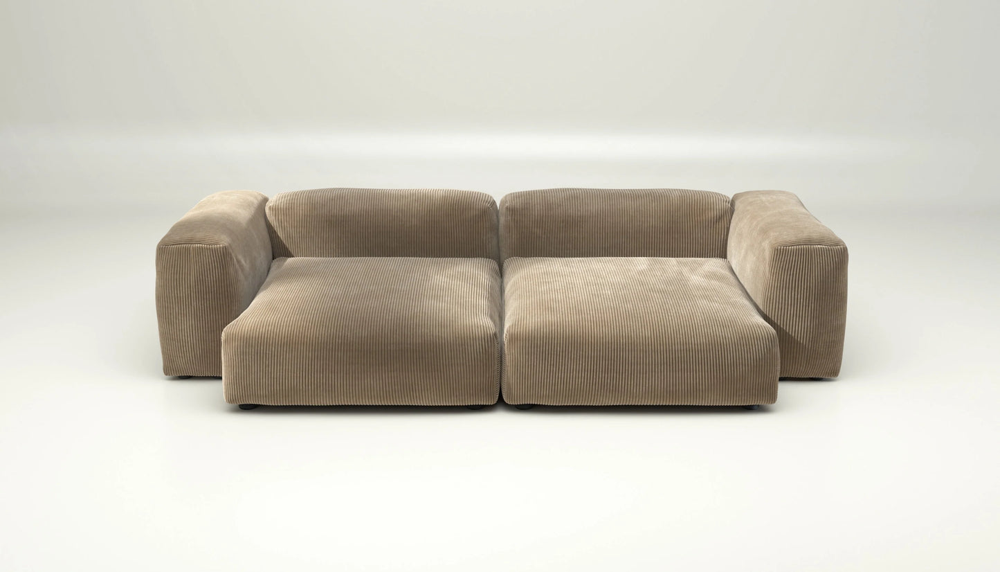 Sofa Set 02 XLarge - Cord Velour - Sand - sofort lieferbar