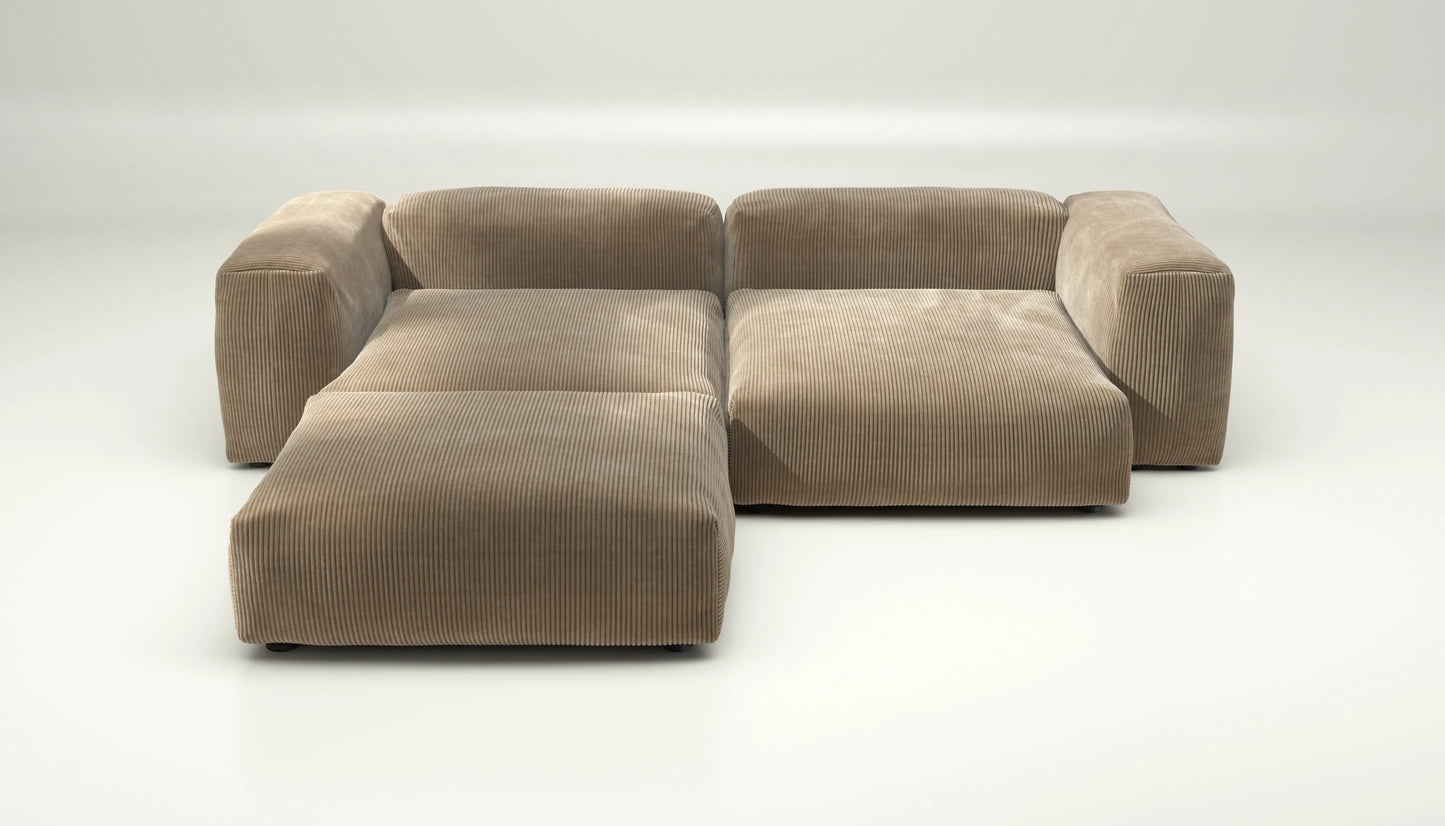 Sofa Set 03 XXLarge - Cord Velour - Sand - sofort lieferbar