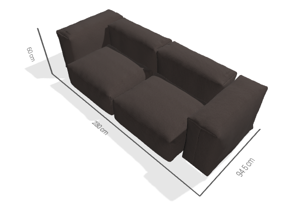 Sofa Set 02 XSmall - Doodle - Cacao - sofort lieferbar