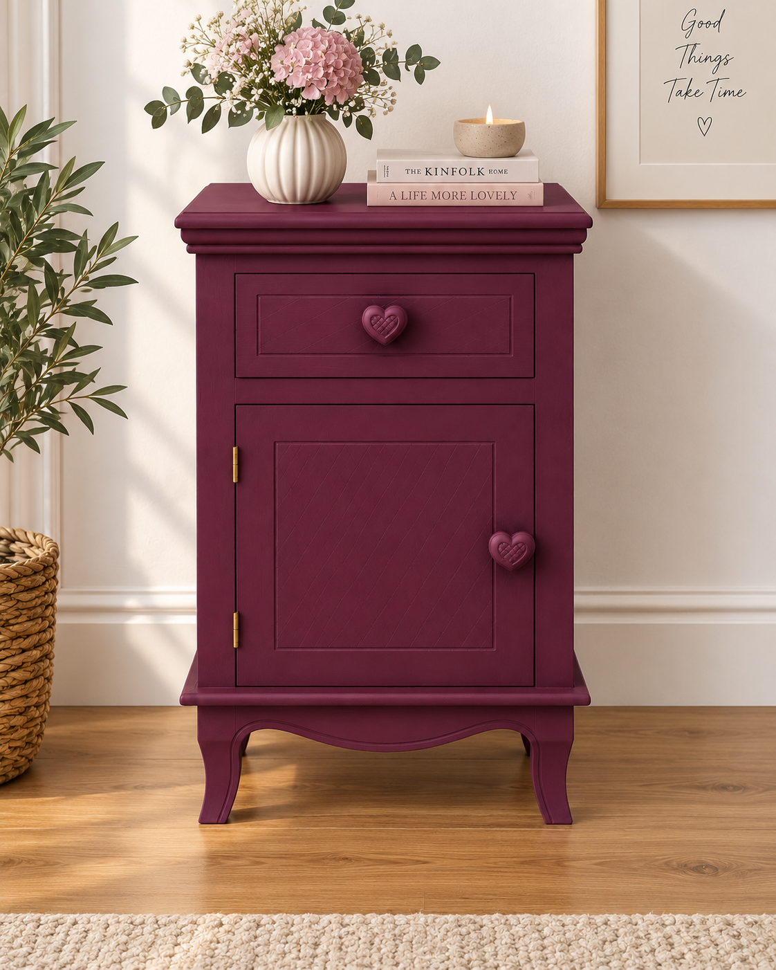 Nachtschrank - CARLA - plum