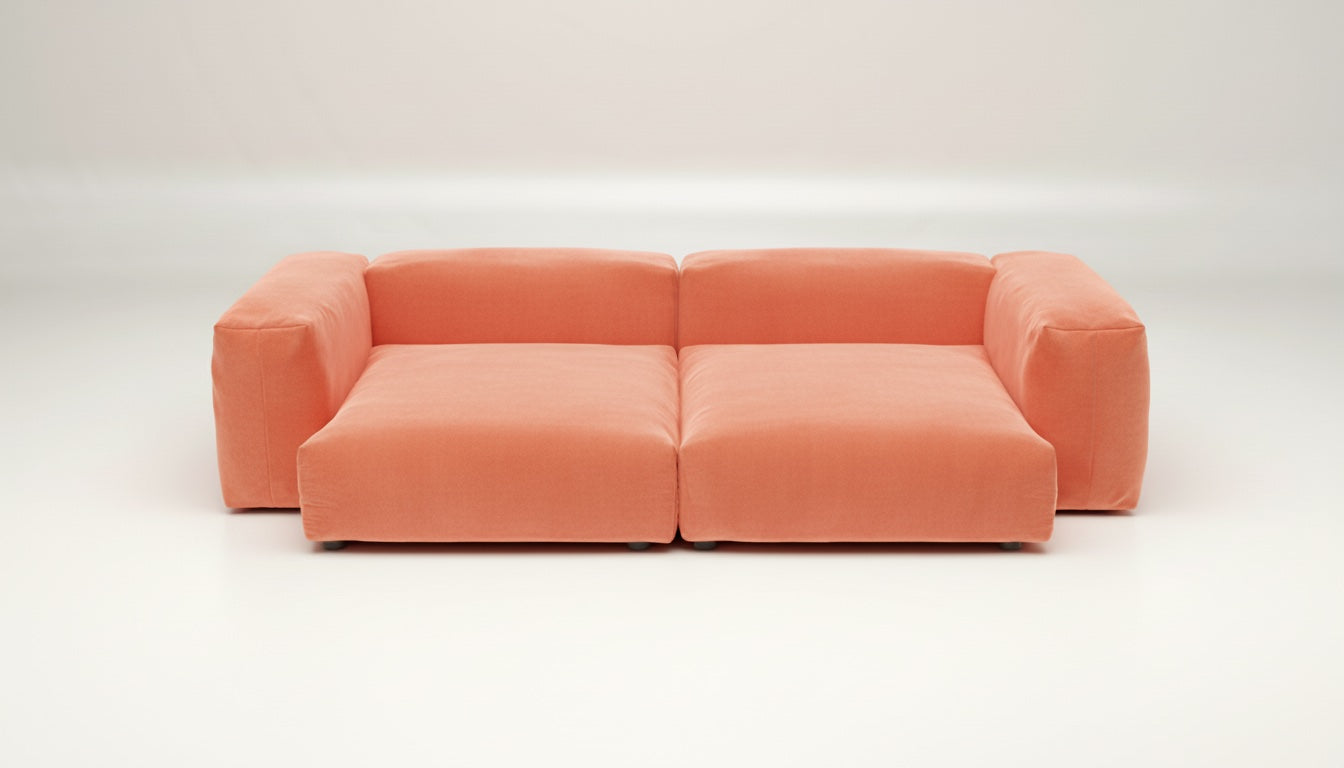 Sofa Set 02 XLarge - Velvet - Peach - sofort lieferbar