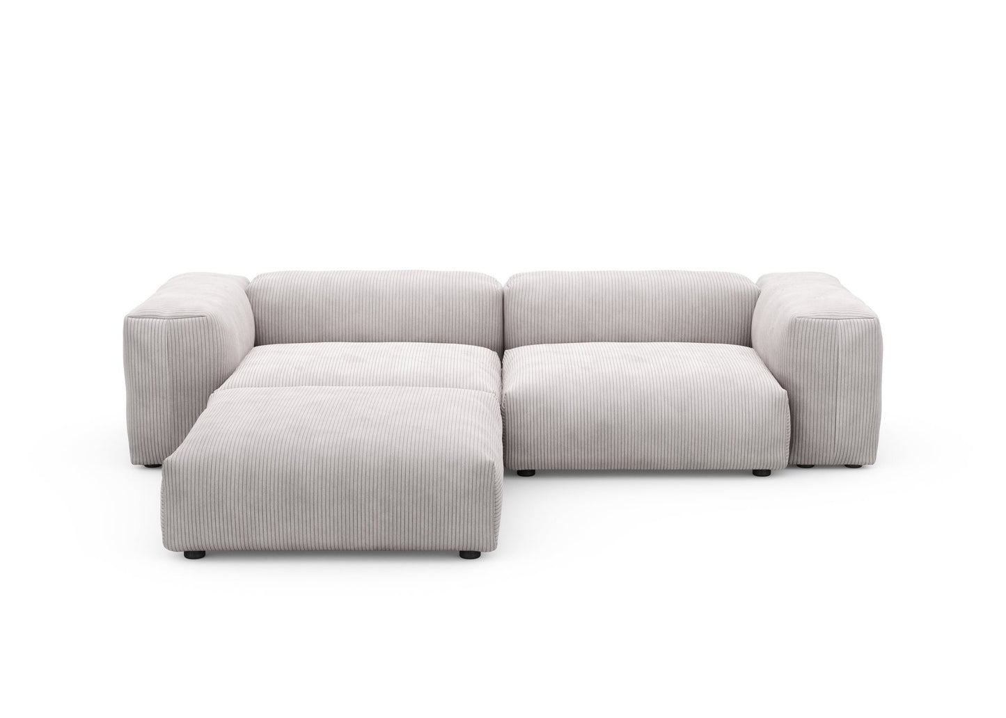 Ecksofa Xtra Large - Cord Velours Platinum - sofort lieferbar
