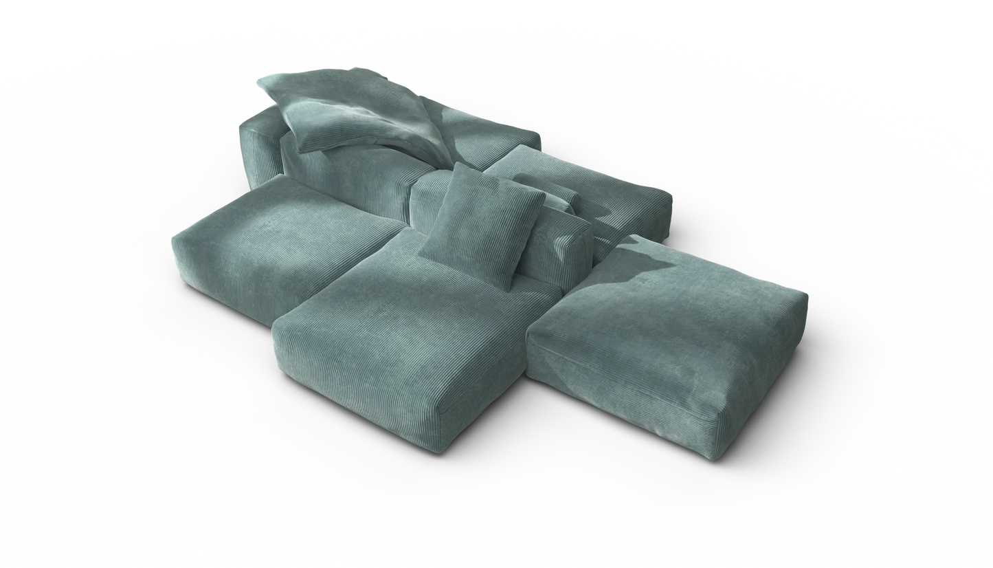 Sofa Set 09 - Cord Velour