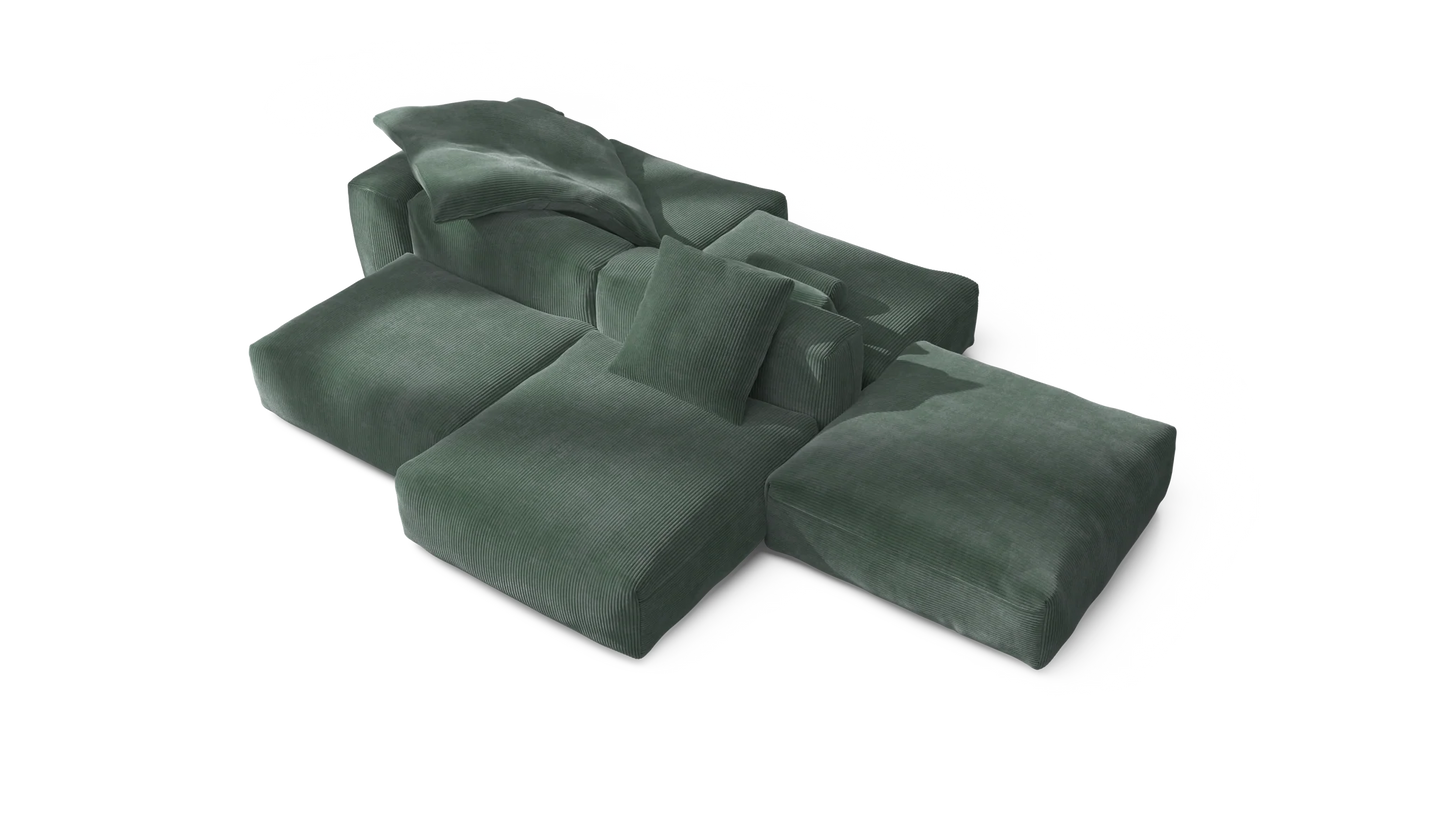 Sofa Set 09 - Cord Velour
