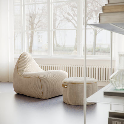 SET Beanbag & Pouf - Cord - Beige