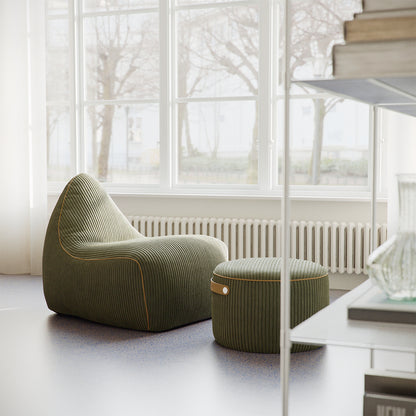 SET Beanbag & Pouf - Cord - Olive
