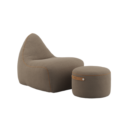 SET Beanbag & Pouf - Teddy - Brown