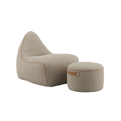 SET Beanbag & Pouf - Teddy - Beige