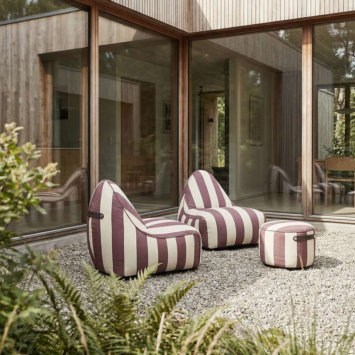 SET Beanbag & Pouf - Outdoor - Renesse - Chestnut