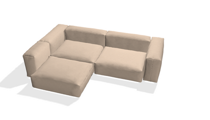 Ecksofa Medium + - Velvet Stone - sofort lieferbar