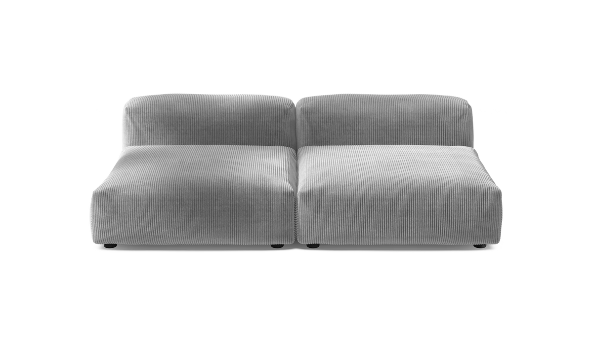 Sofa Set 01 Large - Cord Velour - light grey