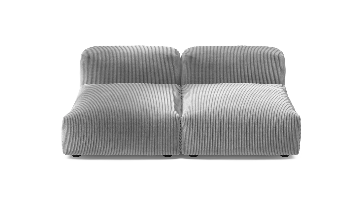 Sofa Set 01 Medium - Cord Velour - light grey