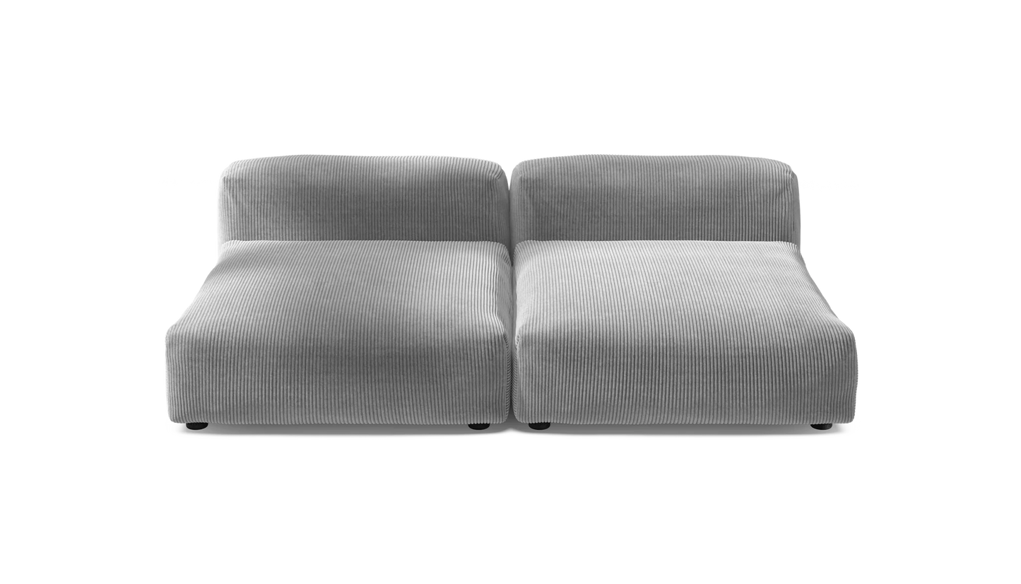 Sofa Set 01 XLarge - Cord Velour - light grey