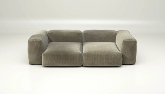 Sofa Set 02 Medium - Cord Velour - Khaki - sofort lieferbar