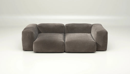 Sofa Set 02 Medium - Cord Velour - Mocha - sofort lieferbar