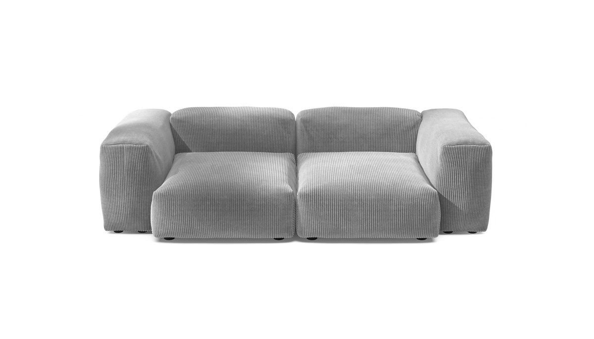 Sofa Set 02 Medium - Cord Velour - light grey