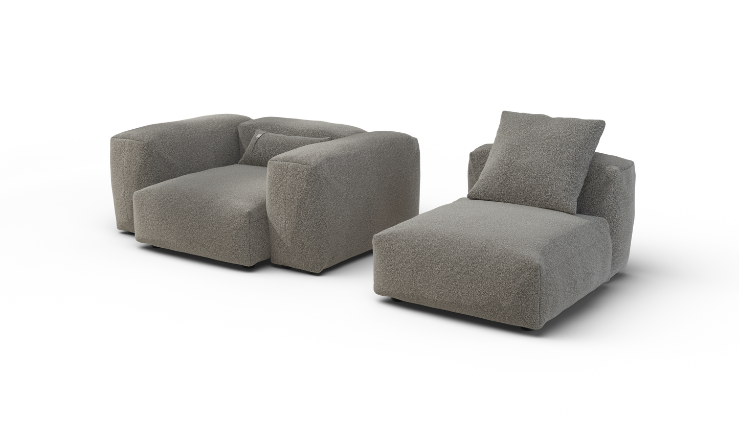 Sofa Set 02 Medium - Pebble