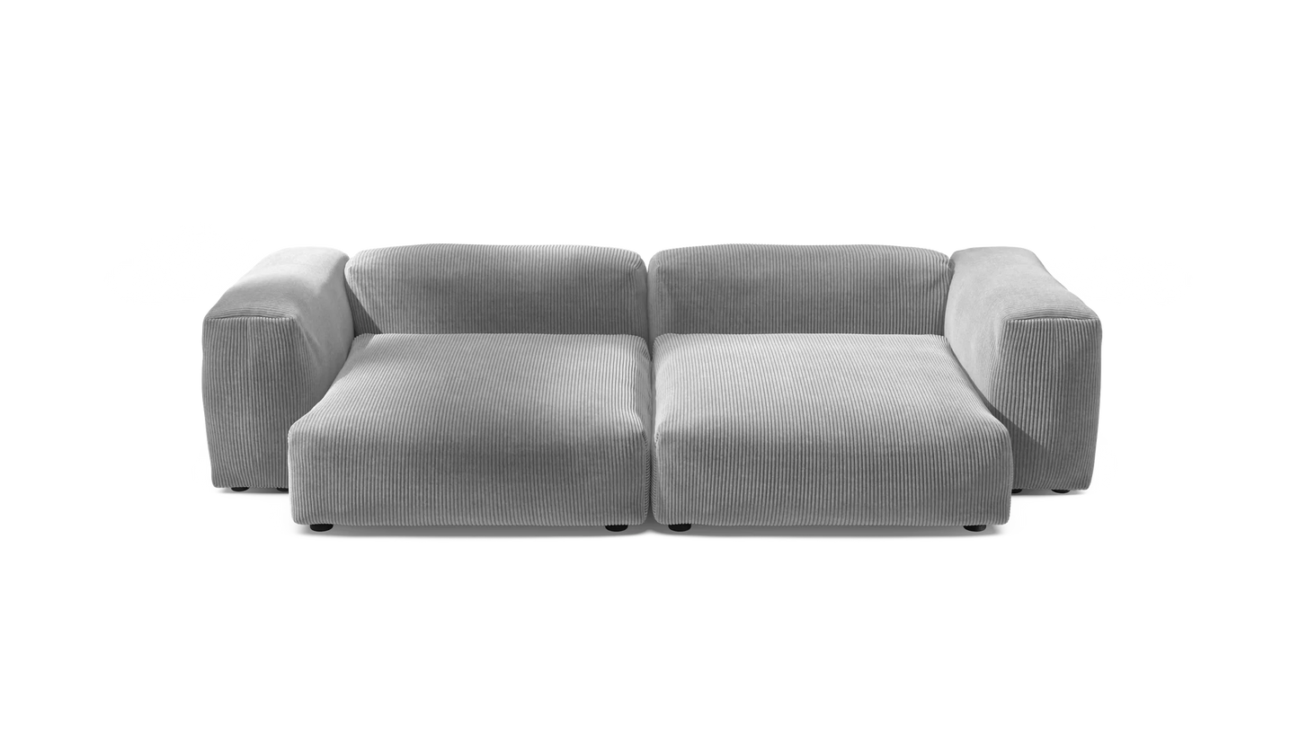 Sofa Set 02 XLarge - Cord Velour - light grey