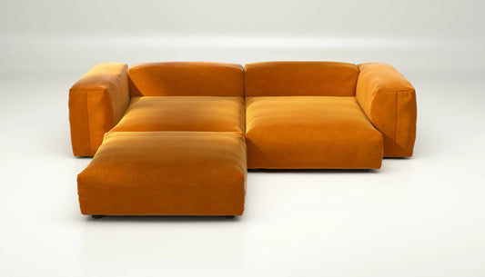 Sofa Set 03 - Suave - Orange Blaze