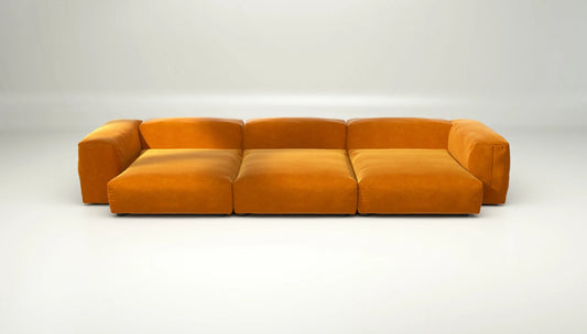 Sofa Set 05 - Suave - Orange Blaze