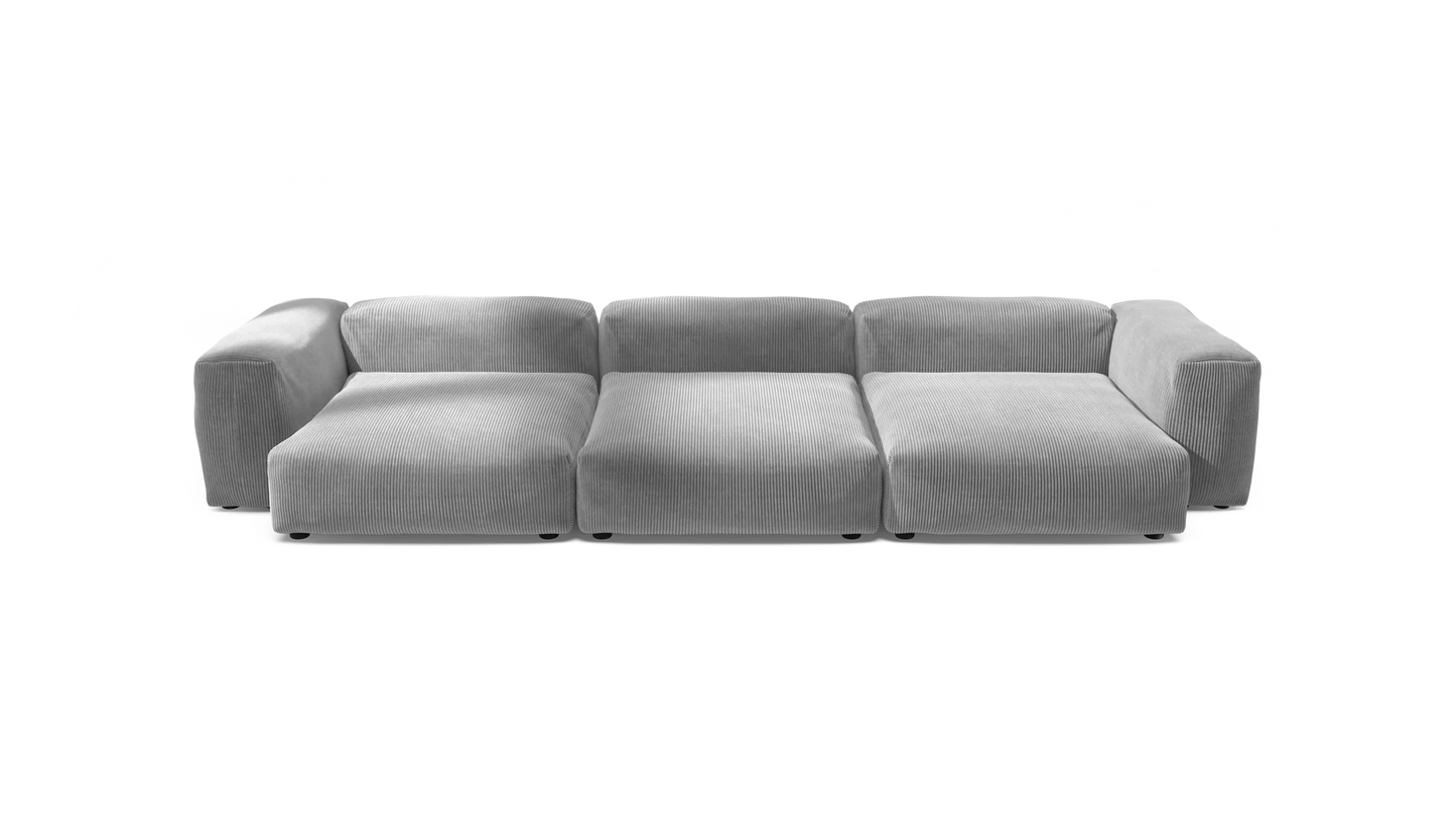 Sofa Set 05 - Cord Velour - light grey