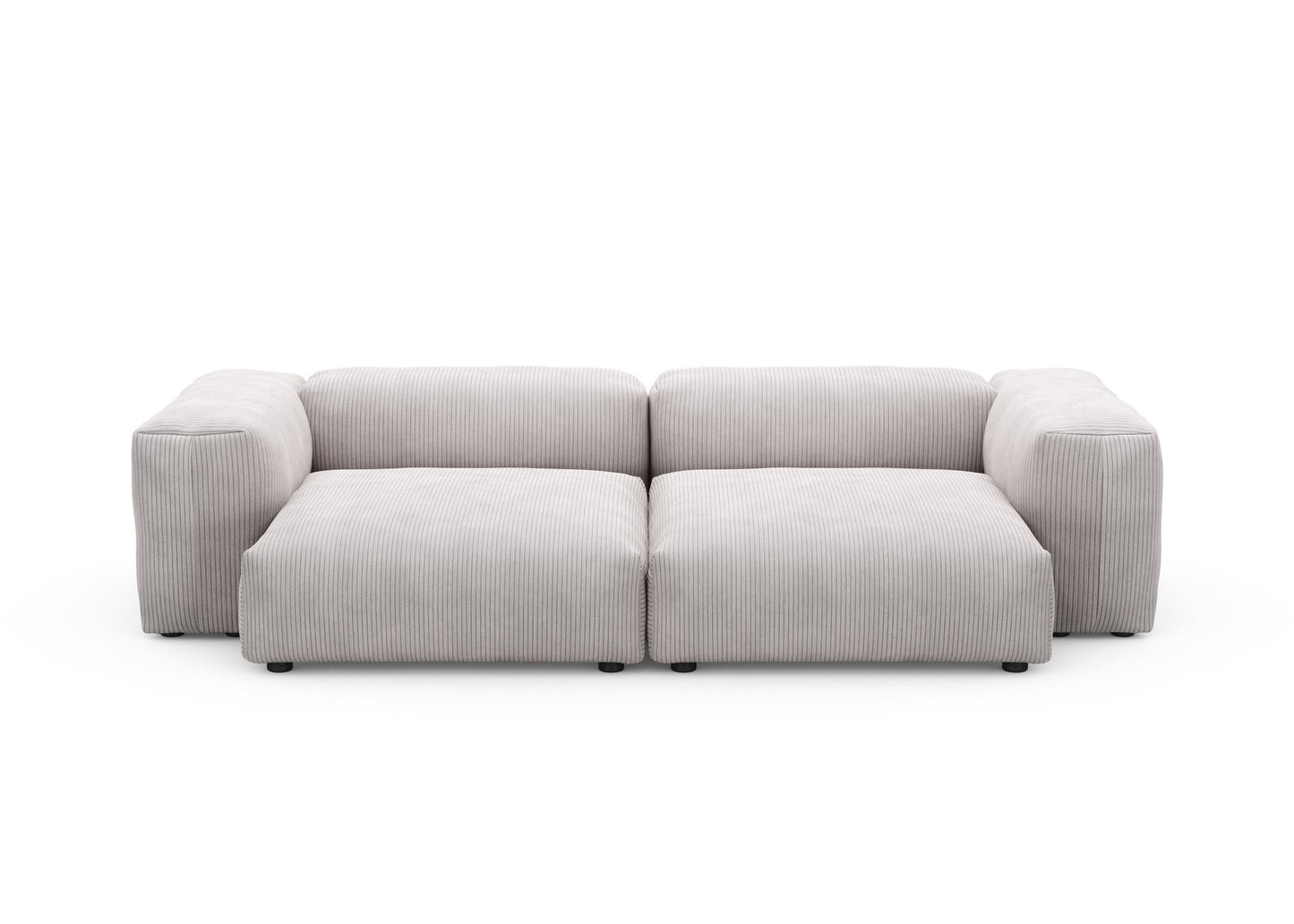 Zweisitzer Large - Cord Velours Platinum - sofort lieferbar