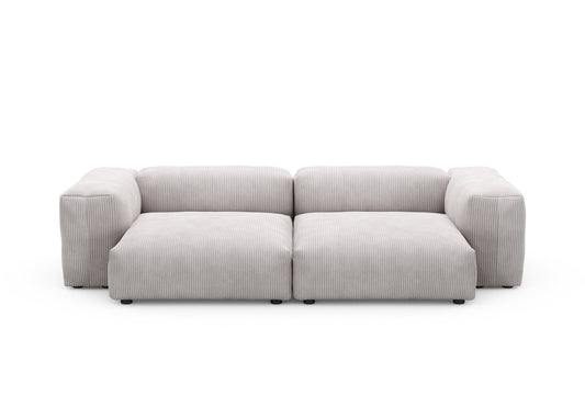 Zweisitzer Large - Cord Velours Platinum - sofort lieferbar